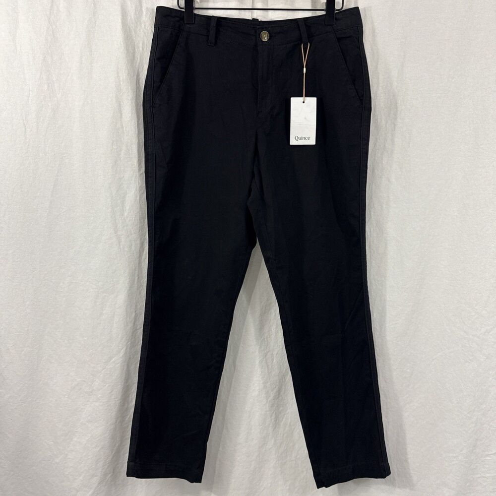 Quince Stretch Cotton Twill Girlfriend Black Chino Pants Womens Sz 29 Preppy